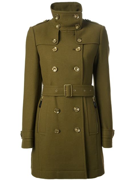 burberry green cotton drawstring jacket|burberry funnel neck jacket.